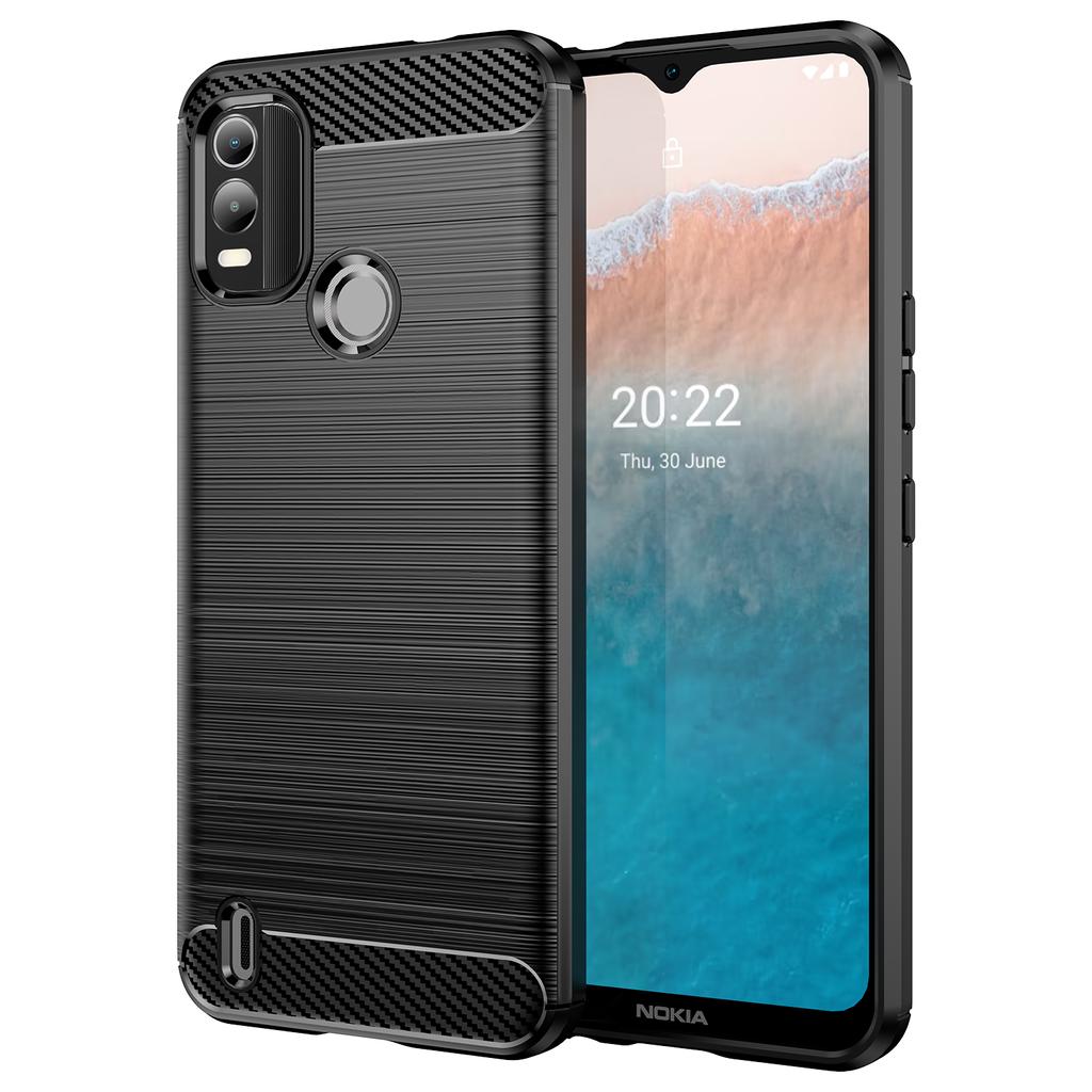 Per Nokia C21 Plus c21+ Custodia Opaca Antiurto Lussuosa Cover Protettiva per Telefono per nokia c21plus Custodie Posteriori Morbide in Fibra di Carbonio