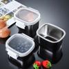 304 Stainless Steel Food Preservation Box Simple 250ML/450ML/550ML/1000ML Food Storage Containers Lunch Box Sealed Lid