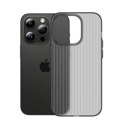 For IPhone16PRO Mobile Phone Case Ice Matte Skin Feel for Apple 15 Corrugated Stripe Anti-fall 14 Protective Case
