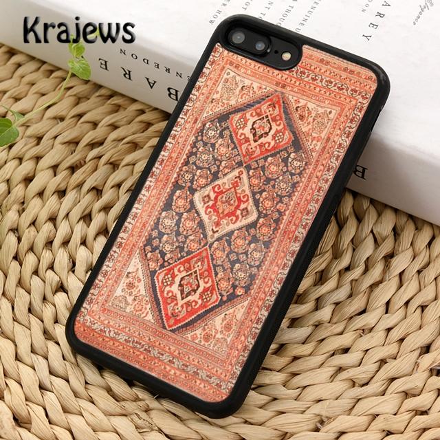 Krajews Persian Carpet Floral Pattern Phone Case Cover For iPhone 16 15 14 Plus XS XR 11 12 Mini Pro Max Coque Fundas