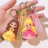 MINISO Princess Doll Keychain Snow White Ariel & Elsa Pvc Toy Phone Ornaments Bag Charms Car Key Girls Birthday Gifts