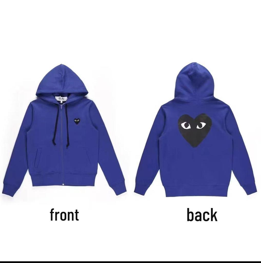 Chuan Jiu 2024 A/W Heart Hoodie: Unisex Stand Collar Zipper Pullover with Drawstring Hood