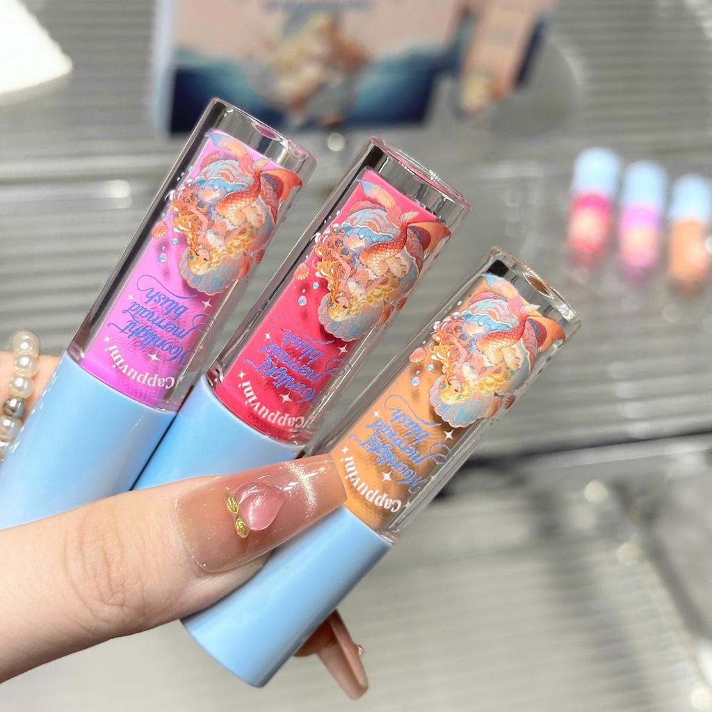 3PCS Cappuvini Vitality Liquid Blush Set Box Moisturizing Water Light Liquid Expansion Color Makeup Rouge