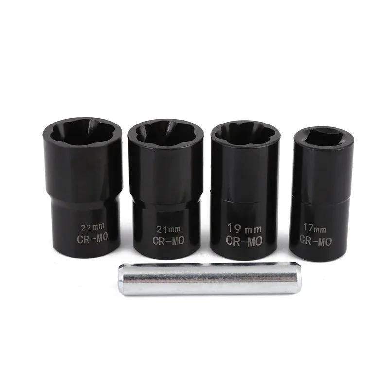 Slagmoer Dop Verwijderaar Socket Gereedschap Set 17mm 19mm 21mm 22mm Twist Socket Set Wielmoer Verwijderaar Extractor Gereedschap