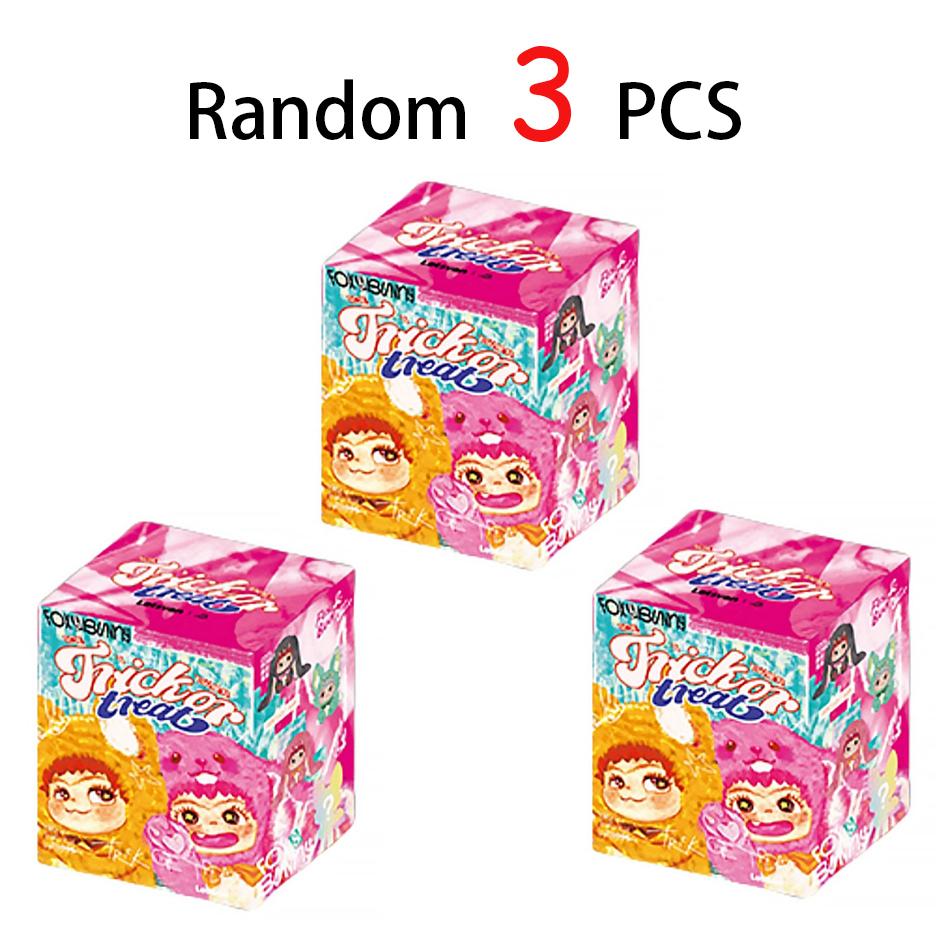 Wakuku FoxandBunny Trickor Treat Blind Box Cute Action Figure Mystery Box Fox Bunny Anime Doll Keychain Kid Suprise Christmas High Quality Toys