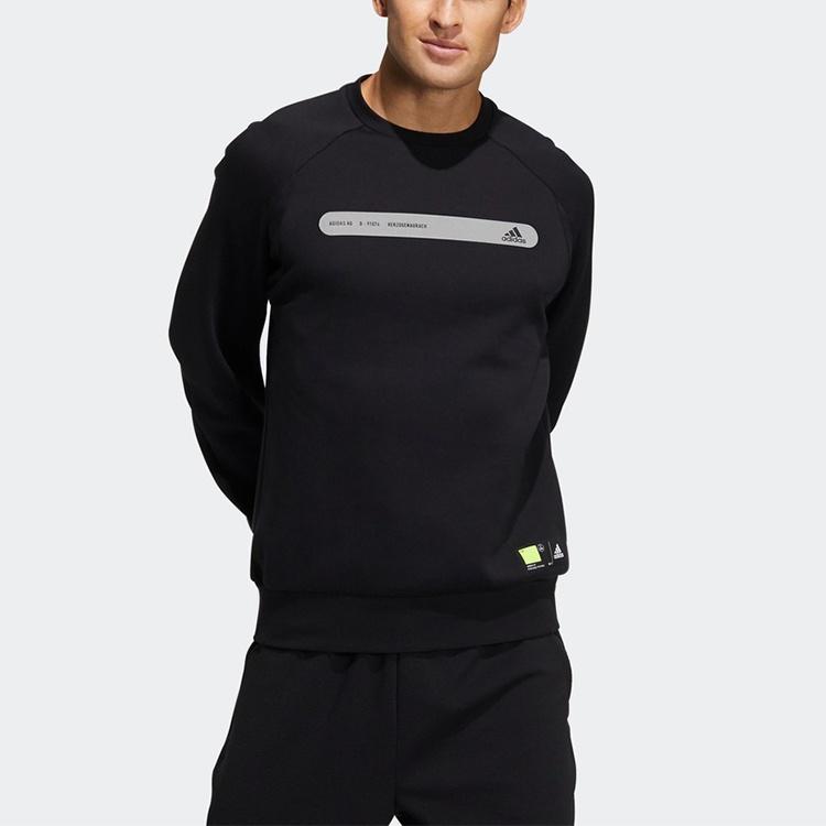 adidas Th Swt Dk Ref Logo Printing Sports Pullover Round Neck Black Men's GP0995
