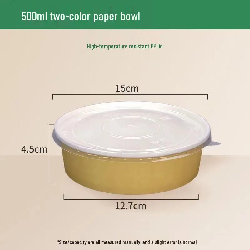 Kraft Paper Disposable Bowl - Ideal for Rice, Salad, Lunch, Takeout, Fast Food, and Fruit.