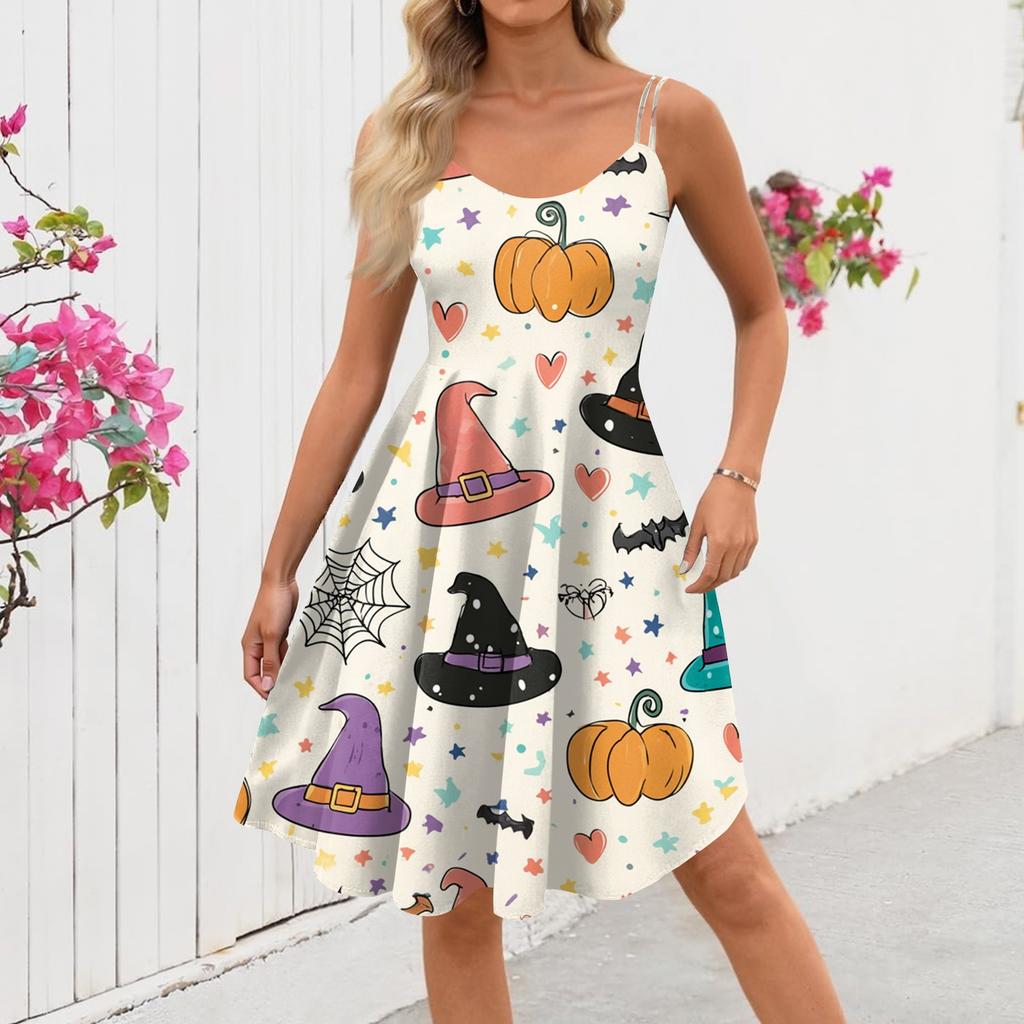 Dámské sexy šaty s potiskem Halloweenu, odhalující ramena, punkový vintage styl