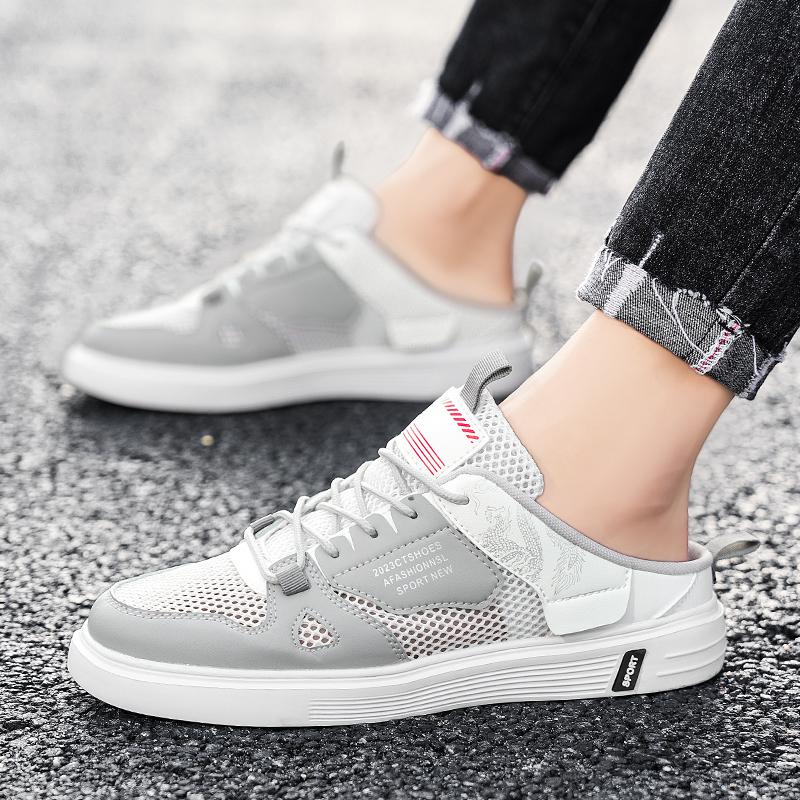 Men’s Sports Shoes Summer Backless Clogs Mules Casual Slippers Sneakers Students Sandals Over Sized