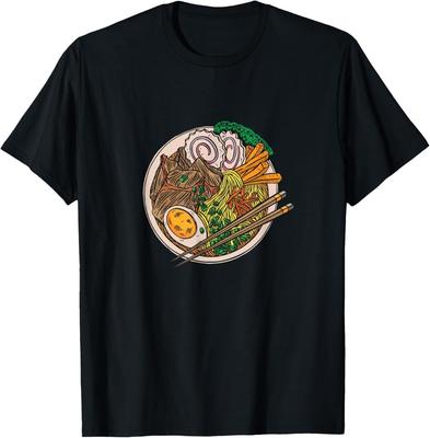 Ramen Schüssel Essstäbchen Eierliebhaber Nudeln Lustiges Geschenk T-Shirt