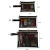 Durable Mesh Cosmetic Bag Black Translucent Lipstick Key Storage Pouch Portable Zipper Travel Toiletry Bag