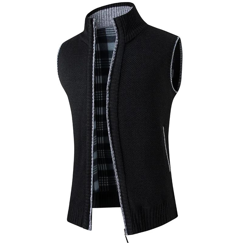 Autumn and Winter Men's Coat Warm Outer Wear Vest Casual Sleeveless Jacket Thermal Stand Collar Waistcoat