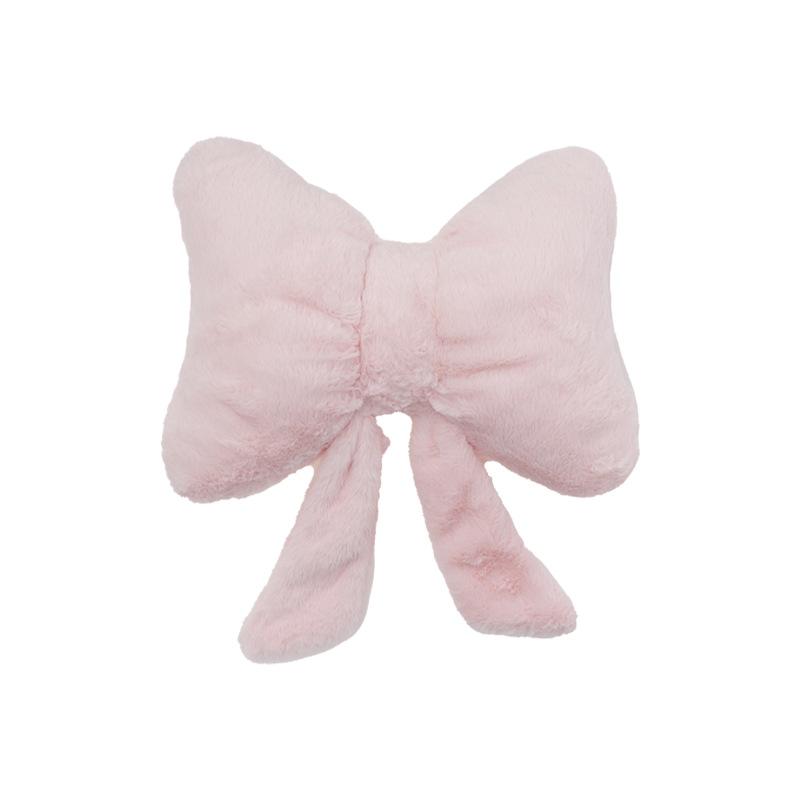 Pink bow ribbon couch pillow imitation rabbit fur comfortable car seat cushion style simple all-match back cushion