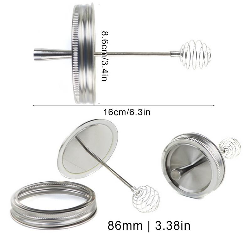 Honey Stirrers Lid Canning Lid And Hoop Lid With Honeycomb Cover Band Detachable Stainless Steel Lid For Regular Mouth Mason