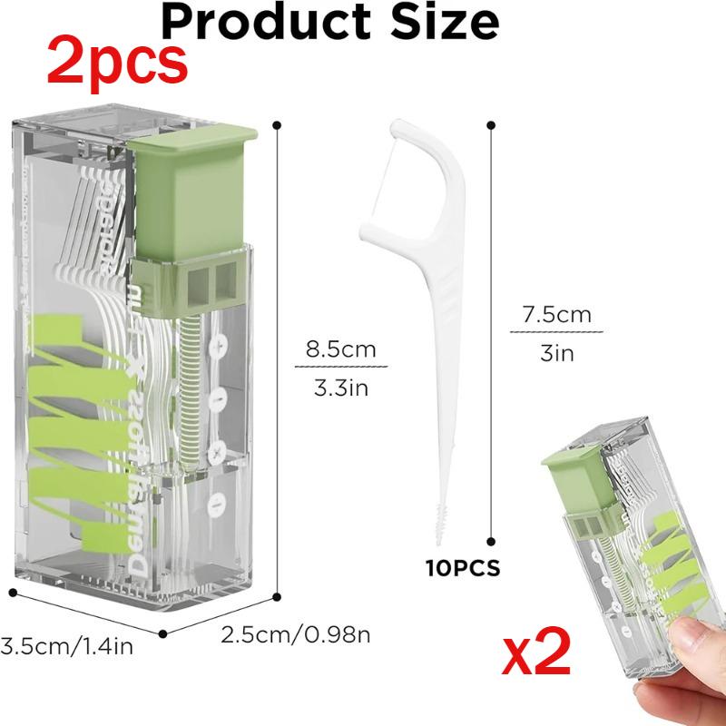 Automatic Pop-up Dental Floss Dispenser with 10 Refills - Hygienic One-Touch Storage Box for Oral Care, Portable Travel Case