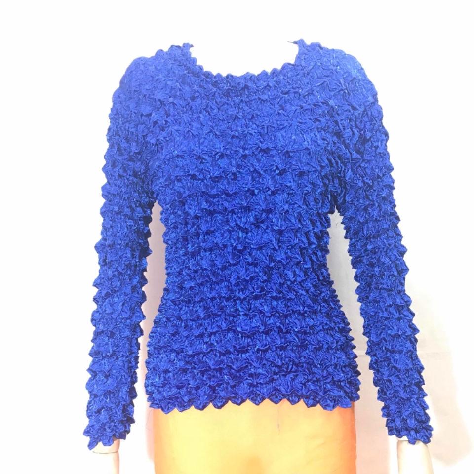 

Плиссированная рубашка с ананасом, модная рубашка с пузырьками, универсальная волшебная рубашка с длинным рукавом, большая женская одежда One size