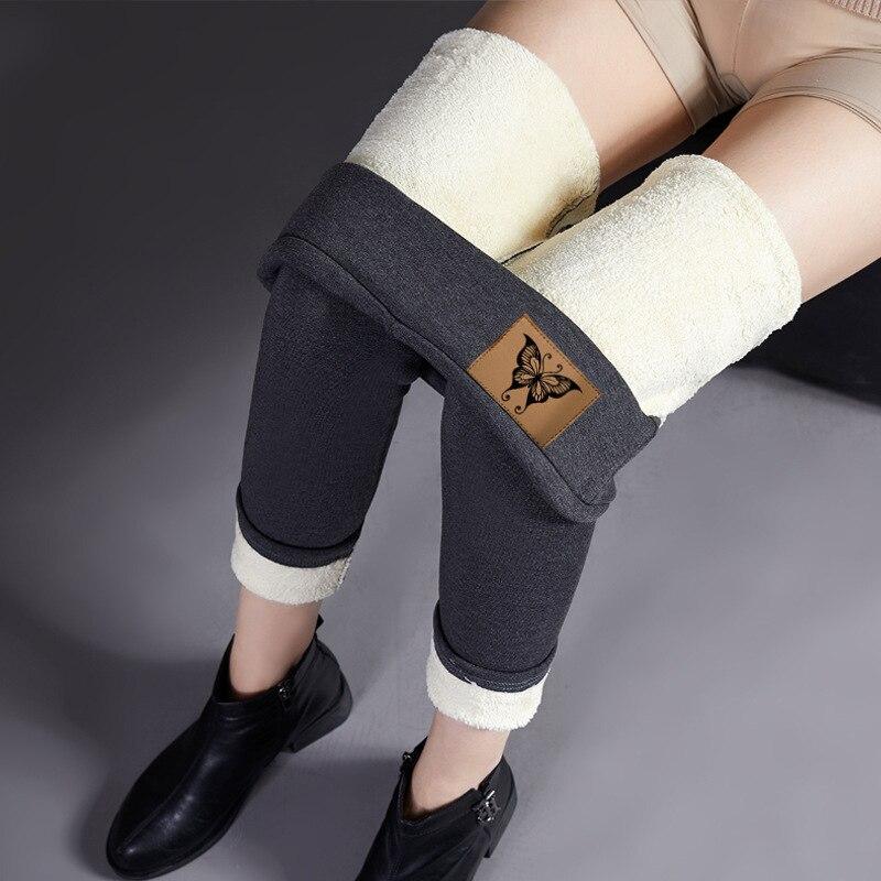 Herbst Schlank Fleece S-6XL Legging Hosen Frauen Hohe Taille Wolle Bleistift Hosen Winter Dicke Hose Casual Leggings 28656