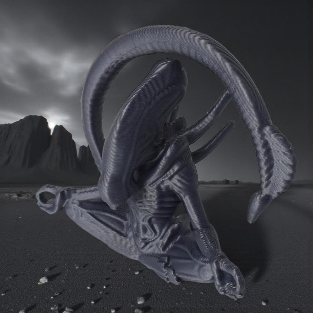 3D Printed Gray Meditation Alien Doll Pendant