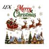 Decorative Adhesive Decals for Home Christmas Window Stickers, Winter Holiday Decorations, Festive Art with Xmas Tree Themed Surface Stickers Snowman
