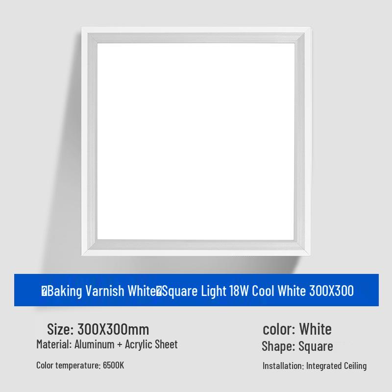 30x30 Recessed LED Ceiling Light for Kitchen, Bathroom, Shower - Aluminum Frame