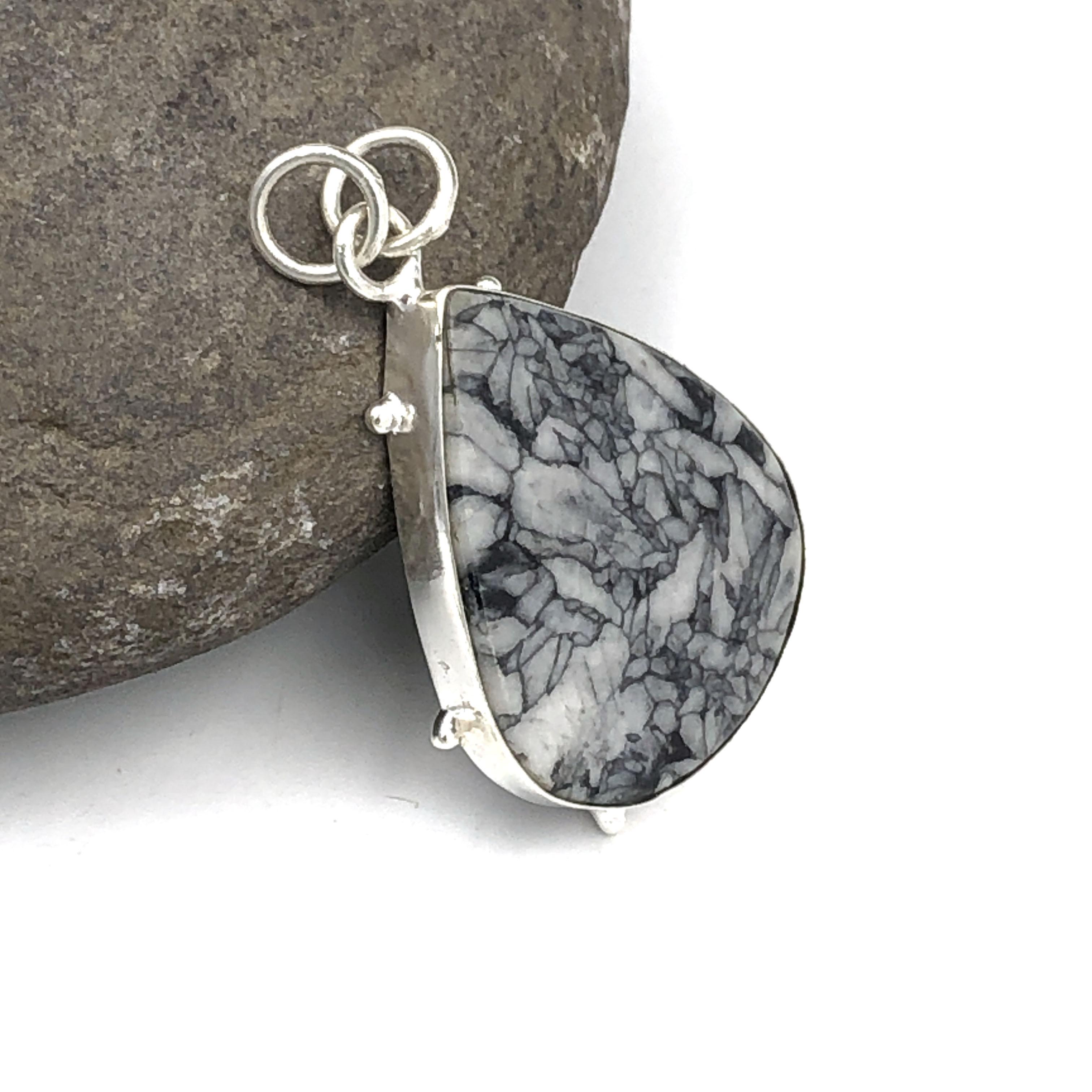 

Natural Pinolith Jasper Gemstone 925 Sterling Silver Jewelry Pendant 1.77 AJP-190