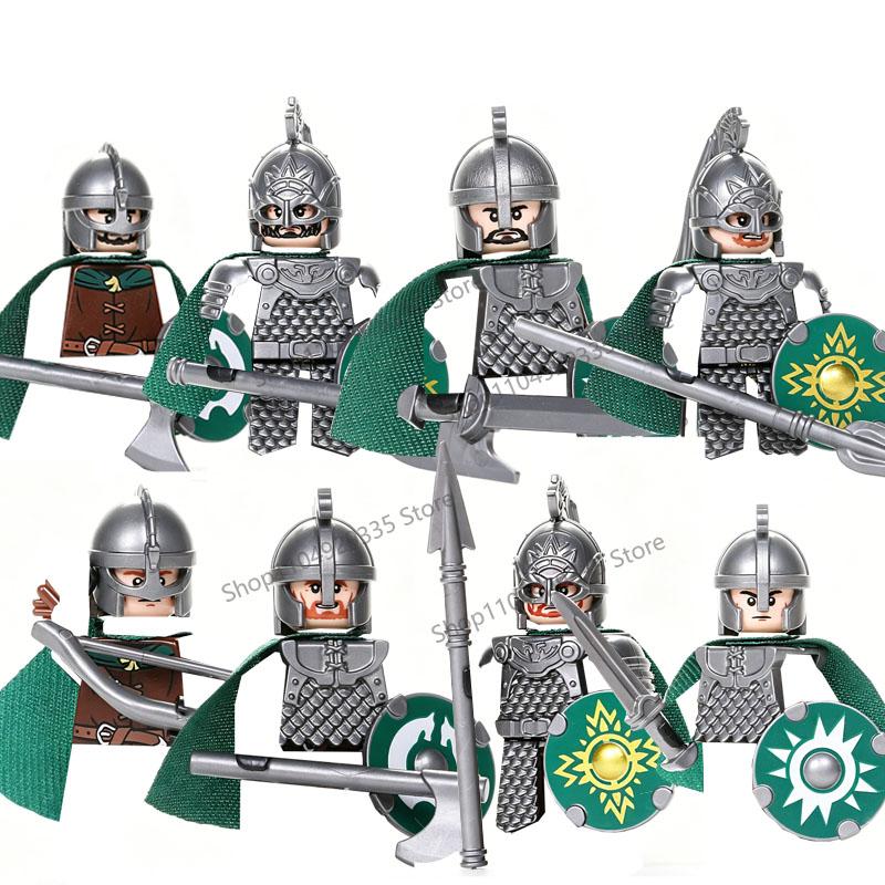 Medieval Knight Figures Building Blocks Elf Guard Dwarf Warrior Wild Boar Sheep Mount Fantasy Movie Character Soldier Bricks Toy
