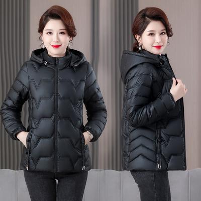 Autumn and Winter Down Cotton Jacket, Women's Short Cotton Jacket, Hooded Warm Short Cotton Jacket
