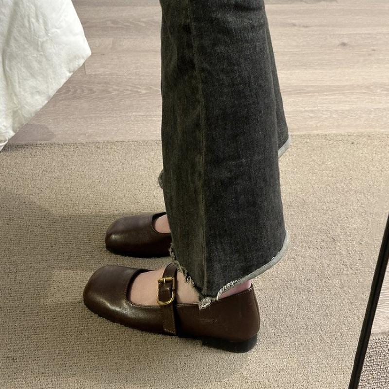 Fashion Hot Selling Square Toe Korean Shoes All-Match Low Heels Soft Female Footwear  Mouth Oxfords Women's 2025 New Summer Retro Dress