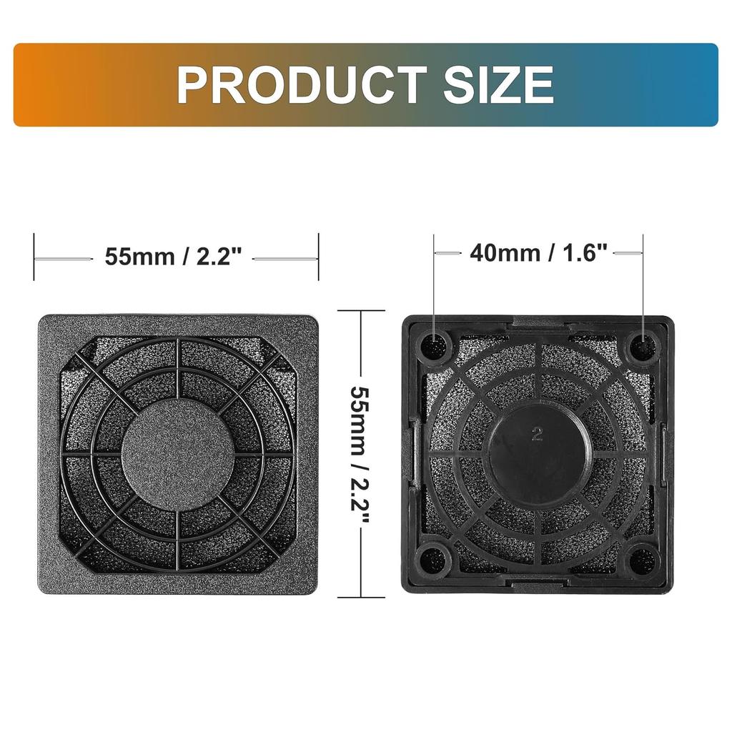 Uxcell Computer PC Fan Dust Filter 50mm Case Fan Dust Filter Guard Grill Protector Cover (Pack of 2)