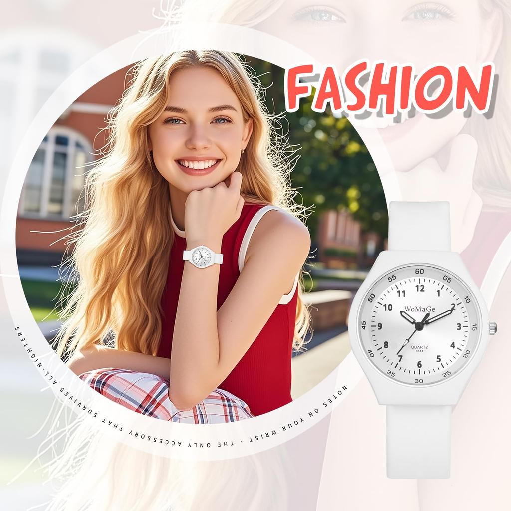 Women's Analog Watch with Silicone Strap, Waterproof: Cute and Stylish Women's Watch, Fashion Accessory - Valentine's Day, Christmas, Birthday Gift