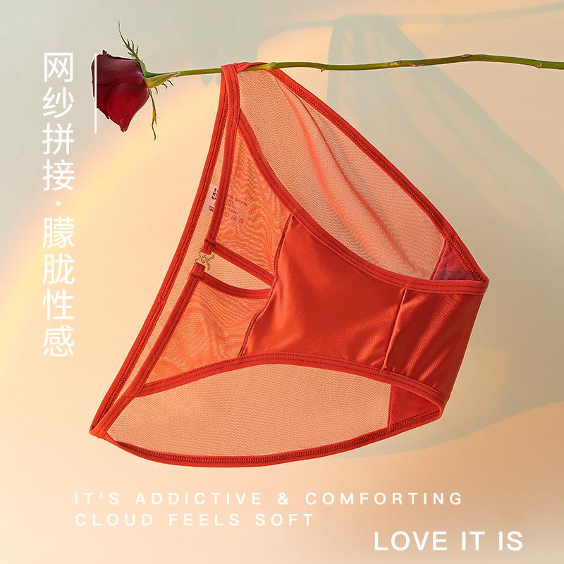 Nuevos Braguitas de Verano para Mujer Suaves Ligeras de Satén Encaje Malla Semitransparentes Huecas
