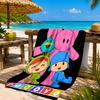 Pocoyo's Colorful Adventure Beach Towel, Quick-drying, Easy to Care for, Suitable for Both Fitness and Beach Vacations,Sports Essential