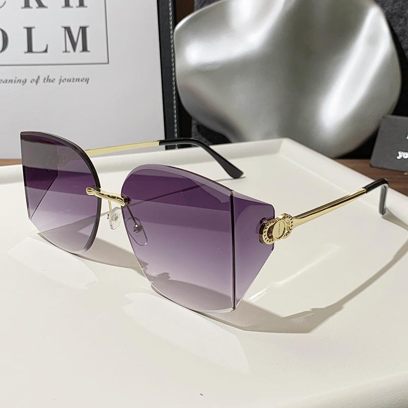 

Солнцезащитные очки в европейском и американском стиле со складными линзами, без оправы, женские солнцезащитные очки высокого класса