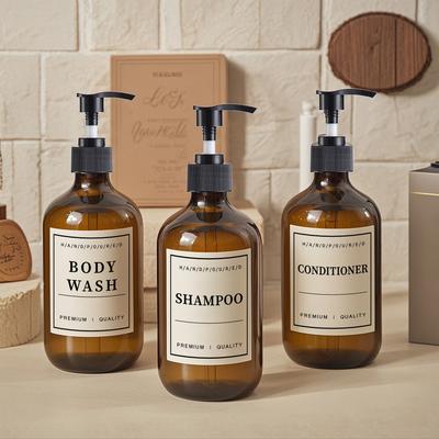 500ml Seifenspender mit Etiketten Handpumpflasche Kunststoff Leer Kosmetischer Flüssigkeitsbehälter HANDSEIFE/ GESCHIRRSEIFE/ KÖRPERWASCHMITTEL