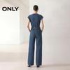 ONLY Women's 2026 Summer Retro Double-Breasted High-Waist Straight-Leg Denim Jumpsuit
