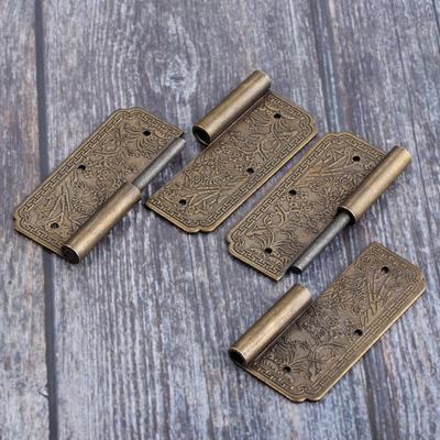 1 szt. 60*50mm Prawy/lewy Retro Mosiężne Zawiasy Meblowe Zawias Drzwi Szuflady Szafki Zawias Pudełka na Biżuterię Okucia Antyczny Brąz