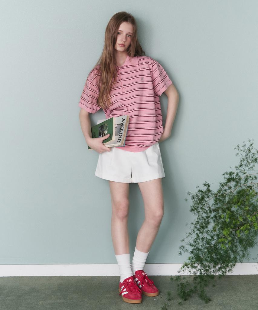 Ledeoli One-Pleat Pocket Chino Shorts [White]