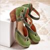 Spring Summer Casual Large Size Women's Shoes Color Block Thick Heel High Heel Sandals Round Toe Rubber Outsole
