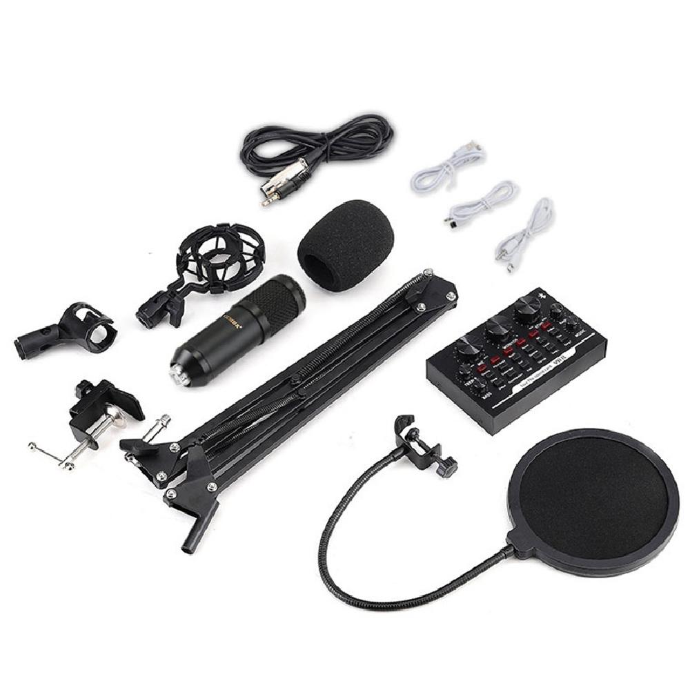 BM-800 Bluetooth Condenser Microphone Kit Studio Filter Boom Scissor Arm Stand
