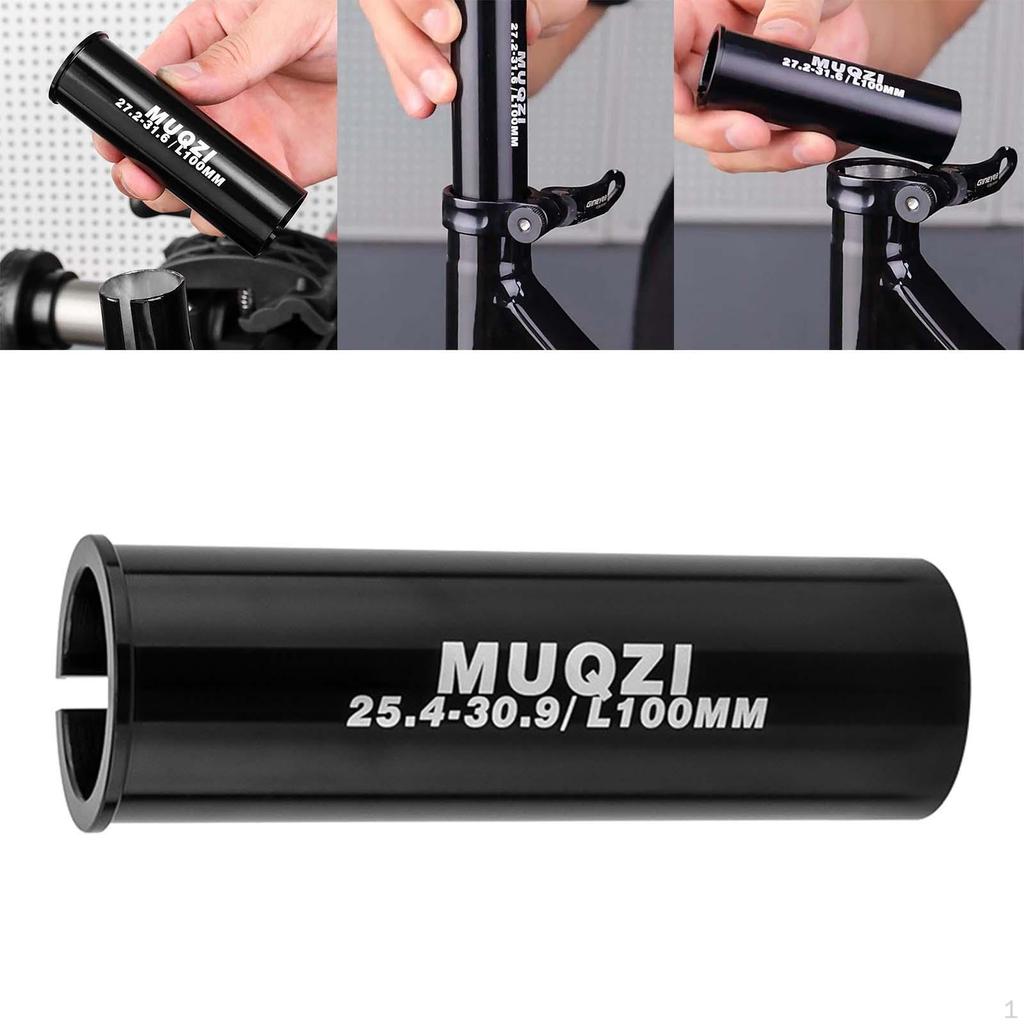 Bike Seat Post Shim Reducing Sleeve Extended 100mm Long Conversion Converter for Mountain BMX