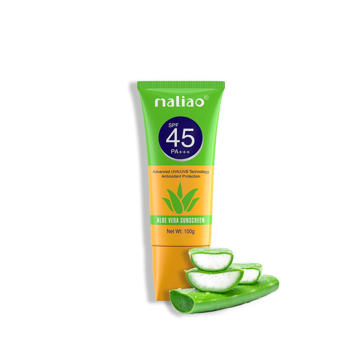 Maliao Aloe Vera Sunscreen SPF 45 PA+++ - Your Ultimate Sun Protection, 100g