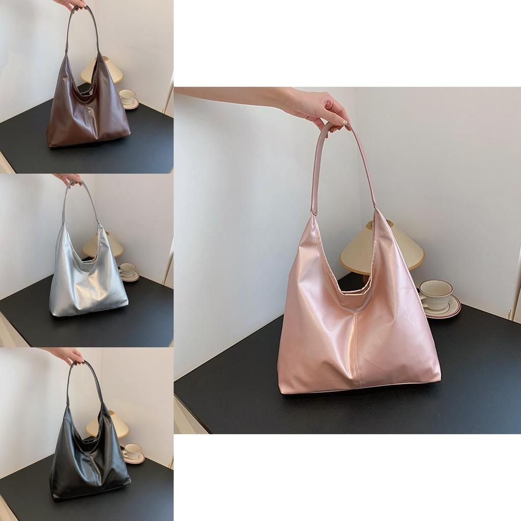 Large Capacity Stylish Solid Color Tote Bag For Autumn Fashionable Daily Use