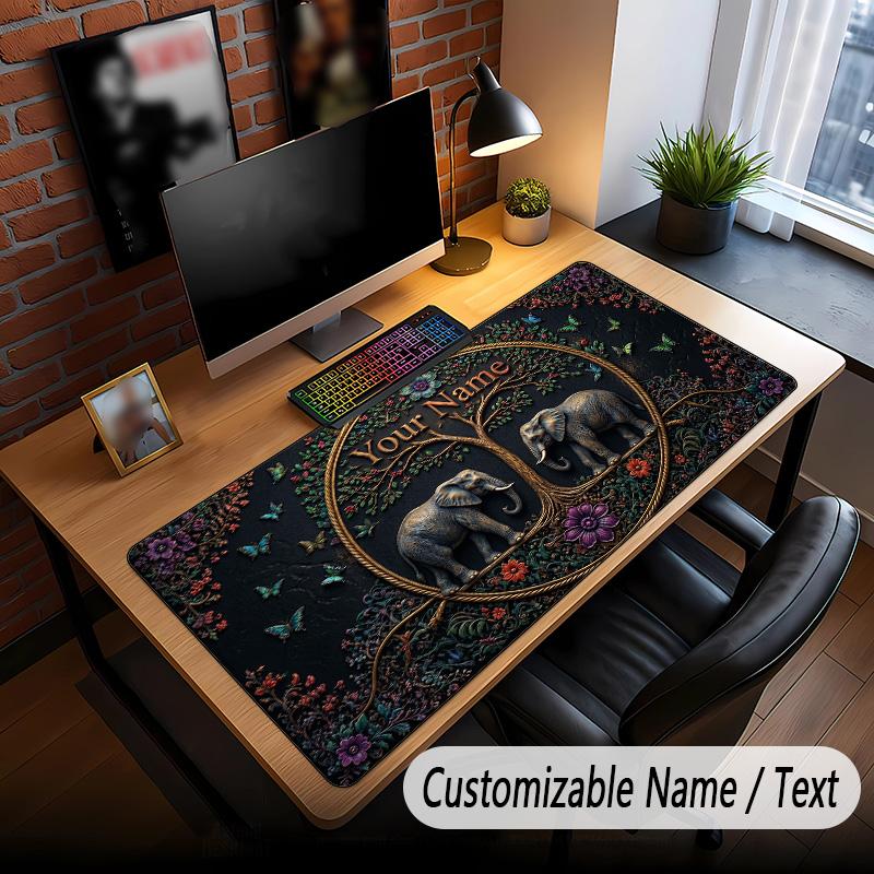 Tree of Life Theme Custom Mouse Pad Personalized With Name Text Customized Desk Mat For Office Home Decor