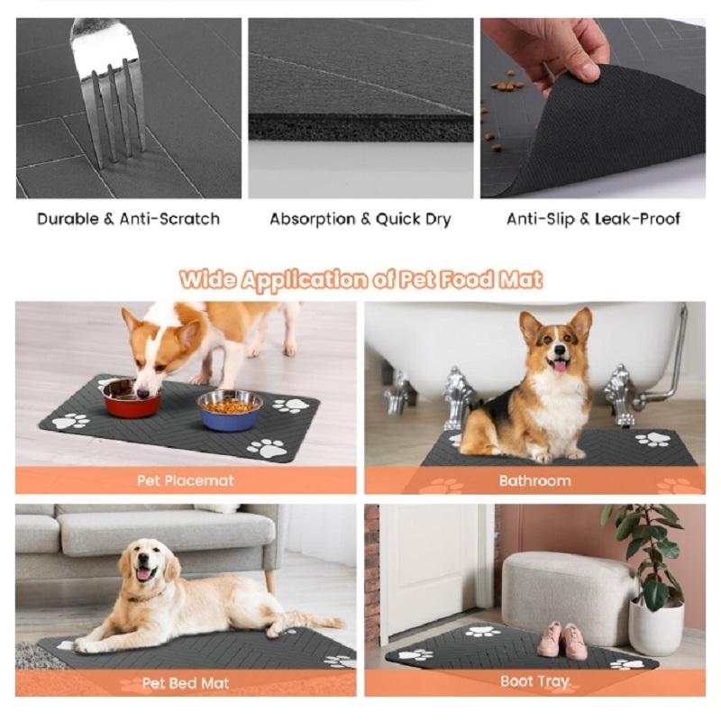 VIKAMA White Plaid Pet Mat Non Slip Waterproof Floor Rug for Dog Cat Bed Crate Kennel Washable Reusable Pet Friendly