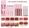 Combo Labbra Rossetto Opaco + Matita Labbra Set Lucidalabbra Idratante Opaco Impermeabile Lunga Durata Set Rossetto Labbra Set Trucco Labbra