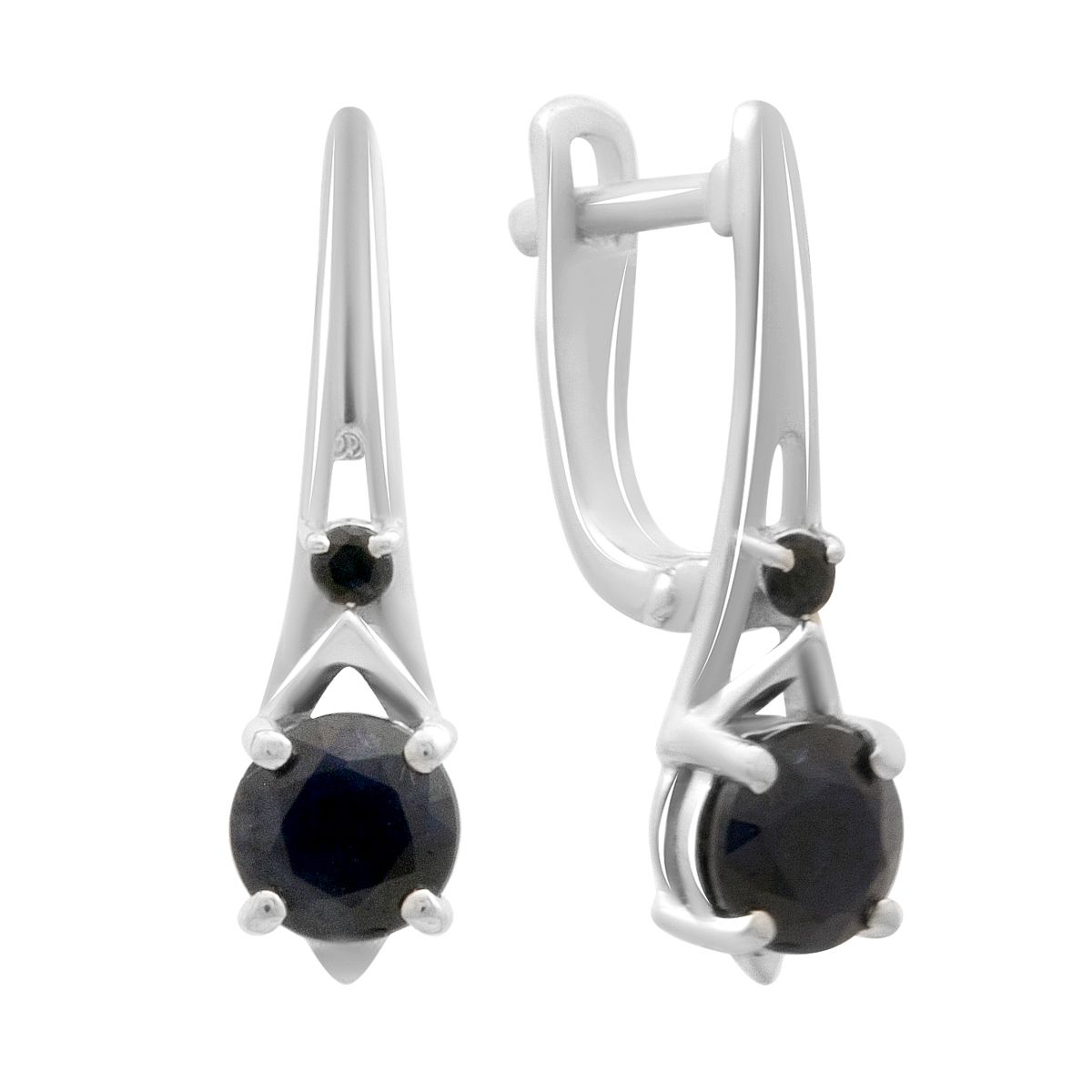 

Silver earrings with natural sapphire 2.363ct (2177777)