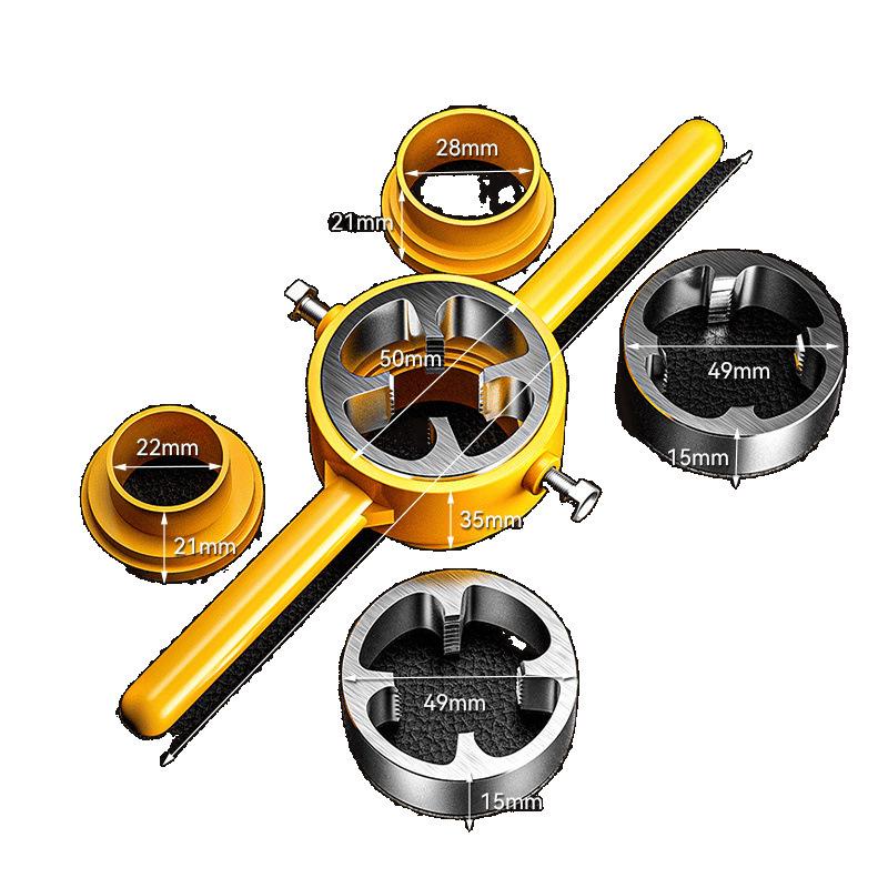 Set de 6 filiere PVC pentru țevi de apă, pentru filetare ușoară (1/2", 3/4", 1")