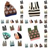 Vintage Knitted Handbag With Striking Color Block Design For Women