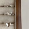 Trendy Heart Shaped Adjustable Copper Ring Stylish Minimalist Design For Women