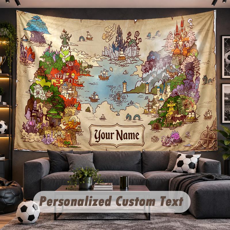 World of Warcraft Personalized Tapestry Support Custom Name, Wall Art Home Decoration
